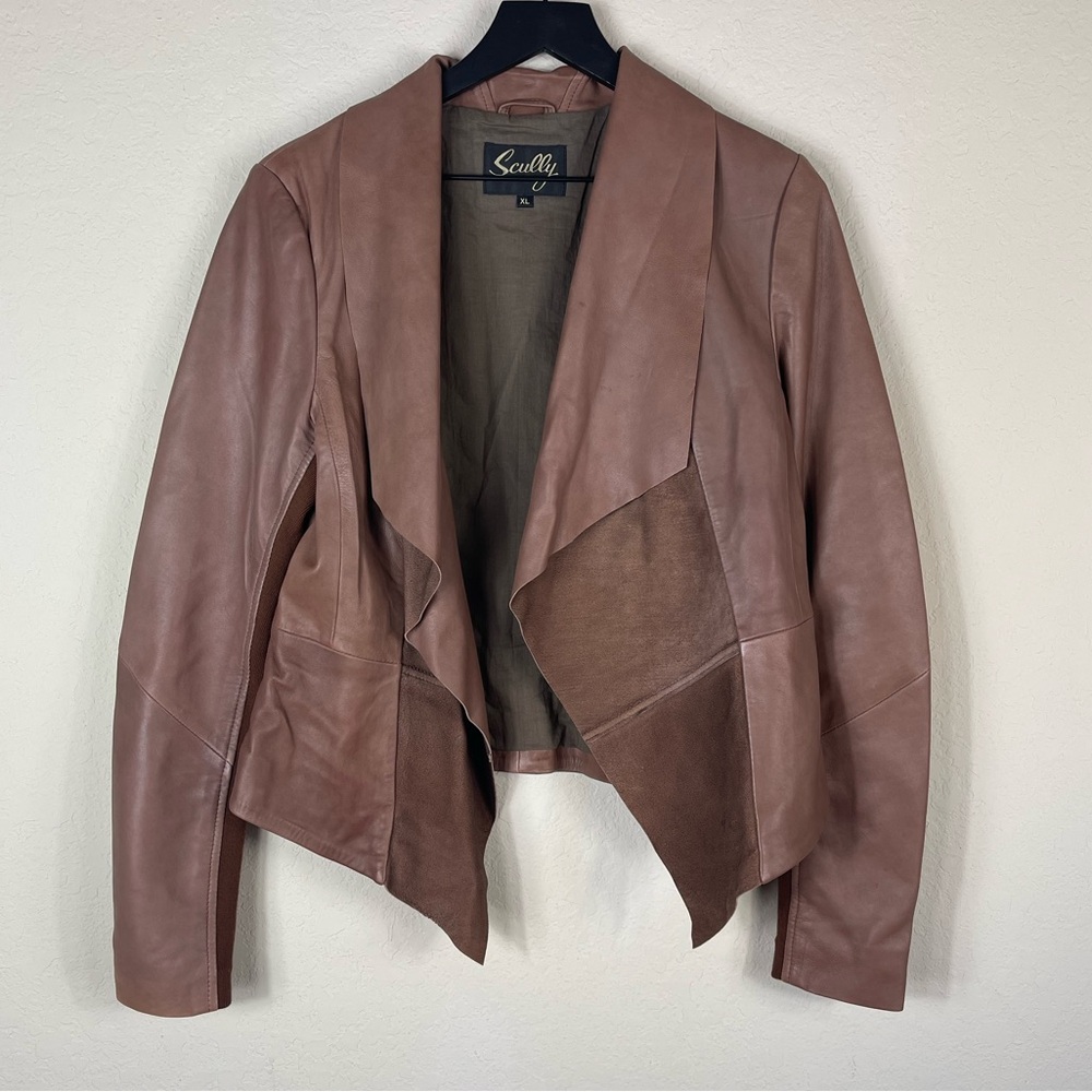 Scully Suede Leather Open Front Jacket Size XL